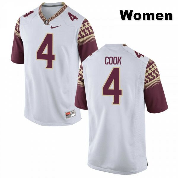 Women's NCAA Nike Florida State Seminoles #4 Dalvin Cook College White Stitched Authentic Football Jersey ZYU5269PV